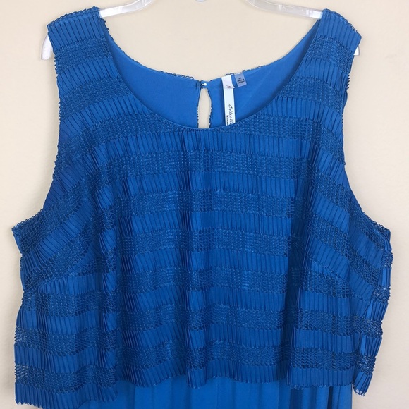 NY Collection Sleeveless Royal Blue Maxi Dress with Textured Detail - Size 3X - Picture 2 of 12